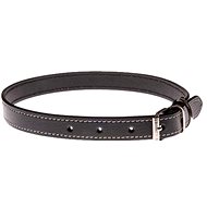 Cobbys Pet Black leather collar with white thread 20mm/40cm - Dog Collar