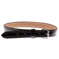 Cobbys Pet Collar genuine leather black with fine deep toothed double row print around the edges 25m - Dog Collar