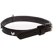 Cobbys Pet Genuine leather collar black with silver decorations lined with original leather 20mm/60c - Dog Collar