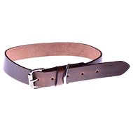 Cobbys Pet Obojek z pravé kůže hnědý s drobným károvaným hloubkovým tiskem 25mm - Dog Collar