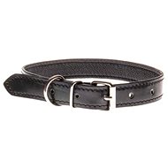 Cobbys Pet High Gloss Genuine Leather Collar Black, Stitched 20mm/50cm - Dog Collar