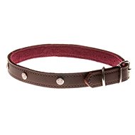 Cobbys Pet Collar made of genuine oil leather lined and decorated with pink rhinestones 20mm - Dog Collar