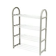 Compactor Four-Level Shoe Rack Poly RAN8940 for 12 Pairs of Shoes, Polypropylene - Chrome - Shoe Rack