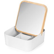Compactor Kosmetický organizér Ecologic, přírodní bambus, zrcadlo, 16 x 16 x 6,5 cm - Organizér na kosmetiku