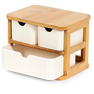 Compactor Kosmetický organizér Ecologic, přírodní bambus, 3 x zásuvka, 15 x 20 x 15 cm - Organizér