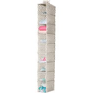 Compactor Hanging shoe and clothes organiser DAMAN,15 x 30 x 128 cm, 9 shelves, beige - Hanging closet organiser