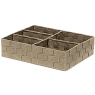 Compactor TEX 5-piece laundry and accessories organiser, 32 x 25 x 8 cm, Taupe (grey-beige) - Drawer Organiser
