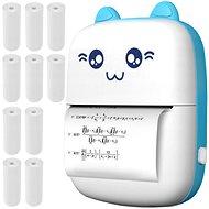 Izoxis 22272 Mini thermal printer for label photos, blue cat - Label Printer