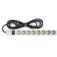 CONTEG DP-RP-08-UTES - 19" power panel 1U, 8× UTE, white - Surge Protection Socket Strip