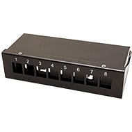 ROLINE Patchpanel for keystone modules shielded - 8 ports, black - Data Cabinet