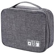 Trizand 23172 Bag organizer for cables and small electronics grey - Cable Organiser Bag