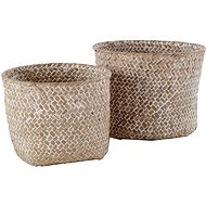 Compactor set of 2 woven baskets MIKA, beige - Storage Box