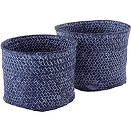 Compactor set of 2 woven baskets MIKA, blue Jeans - Storage Box