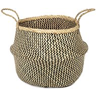Compactor knitted storage basket Belly L, seagrass natural with black - Small Basket