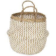 Compactor knitted storage basket Belly S, seagrass natural with white - Small Basket