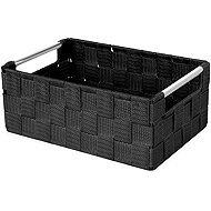 Compactor Storage basket with metal handles Stan, woven webbing, black S - Storage Box