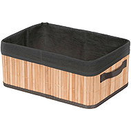 Compactor Bamboo tárolókosár, 13 l, natúr bambusz, fekete XXL - Tárolókosár