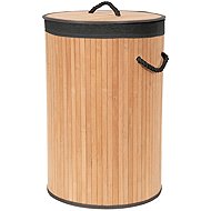 Compactor Foldable Round Laundry Basket Bamboo, Black - Laundry Basket