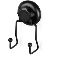 COMPACTOR Bestlock Black Double bathroom hook, with suction cup, without drilling, load capacity up  - Hooks