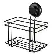 COMPACTOR Bestlock Black Small bathroom shelf, with suction cup, without drilling, load capacity up  - Shelf