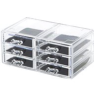 Compactor Jewellery organiser, 6 drawers, clear plastic - Jewelry Case