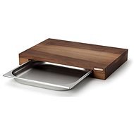 Continenta cutting board with drawer, walnut, 48x32,5x6 cm - Chopping Board