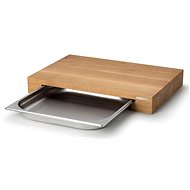 Continenta cutting board with drawer, oak, 48x32,5x6 cm - Cutting Board