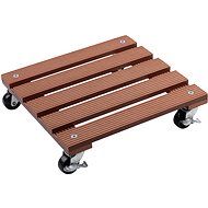 METAFRANC Potting trolley WPC, 30 x 30 cm, brown - Plinth