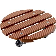 METAFRANC Potting trolley WPC, round 30 cm, brown - Plinth