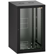 Conteg RQN-18-60/60 - 19" wall-mounted rack 18U, 572 × 600 mm, black - Data Cabinet