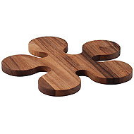 Continenta Flower-shaped mat, 24 cm, acacia - Pot Holder