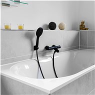 CORNAT Noir shower set with holder, shower head 3 nozzles, 125 mm, hose 150 cm, black - Shower Set