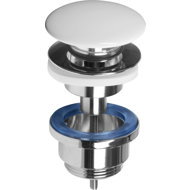 CORNAT Washbasin outlet 1 1/4", push-button, white - Sink Waste Outlet