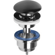 CORNAT Washbasin outlet 1 1/4", push-button, black - Sink Waste Outlet
