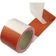 CONNEX PE Foil Tape 80mm × 500m, Red/White - Caution Tape