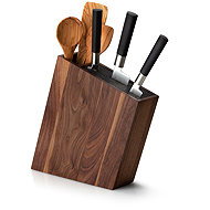 Continenta Knife block with flexi insert and compartment, walnut - Knife Block