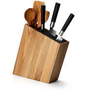 Continenta Knife block with flexi insert and compartment, oak - Knife Block