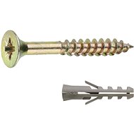 CONNEX Set of universal screws 4,0 × 40 mm PZ and dowels, 25 pieces - Fastening Material Set