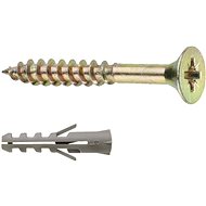 CONNEX Set of universal screws 5,0 × 70 mm PZ and dowels, 25 pieces - Fastening Material Set