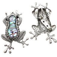 Coolkousky Pin with pearl frog - Brooch
