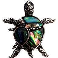 Coolkousky Pin with pearl turtle with turtle - Brooch