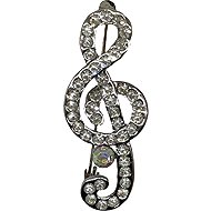 Coolkousky Brooch silver violin key - Brooch