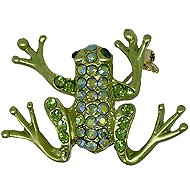 Coolkousky Brooch frog green - Brooch
