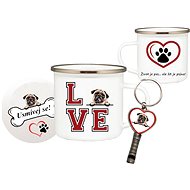 Coolkousky Set tin can, coaster, pendant Dog Pug - Mug