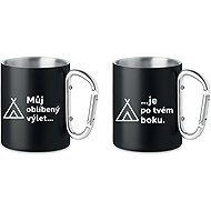 Coolkousky Tin cup with carabiner - for couples, 2 pcs - Mug