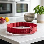 COOX Quiche mould diameter 26 cm with glass base and legs, red - Baking Mould