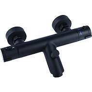 CORNAT Noir Round bath mixer, thermostatic, black - Tap