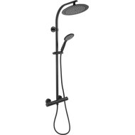CORNAT Noir Style shower system with thermostat black - Shower System