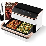 Cosori Dual Blaze TwinFry Smart 10L modular basket + tongs, white - Hot Air Fryer