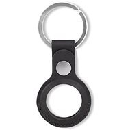 COTEetCI Anti-theft Leather Case for Apple AirTag, Black - AirTag Key Ring